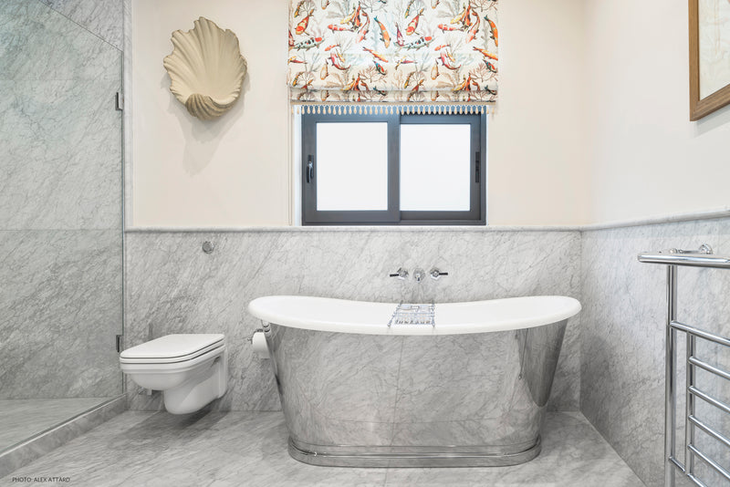 bianco carrara c wall cladding bathtub stylish bathroom 