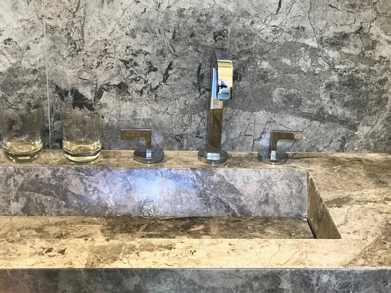 tundra grey vanity top hand basin bathroom natural stone marble work malta