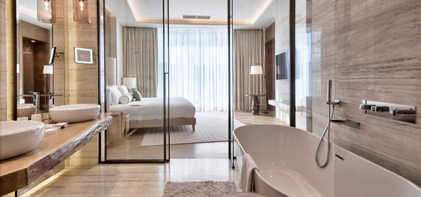 travertine bathroom travertino flooring wall cladding natural stone malta