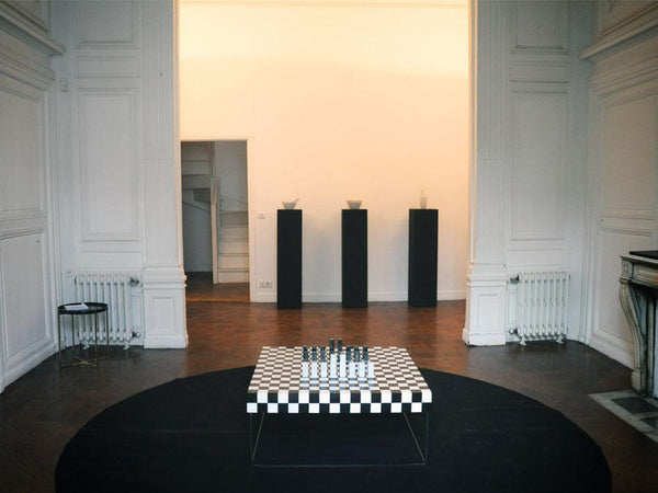 chess table marble center of living room