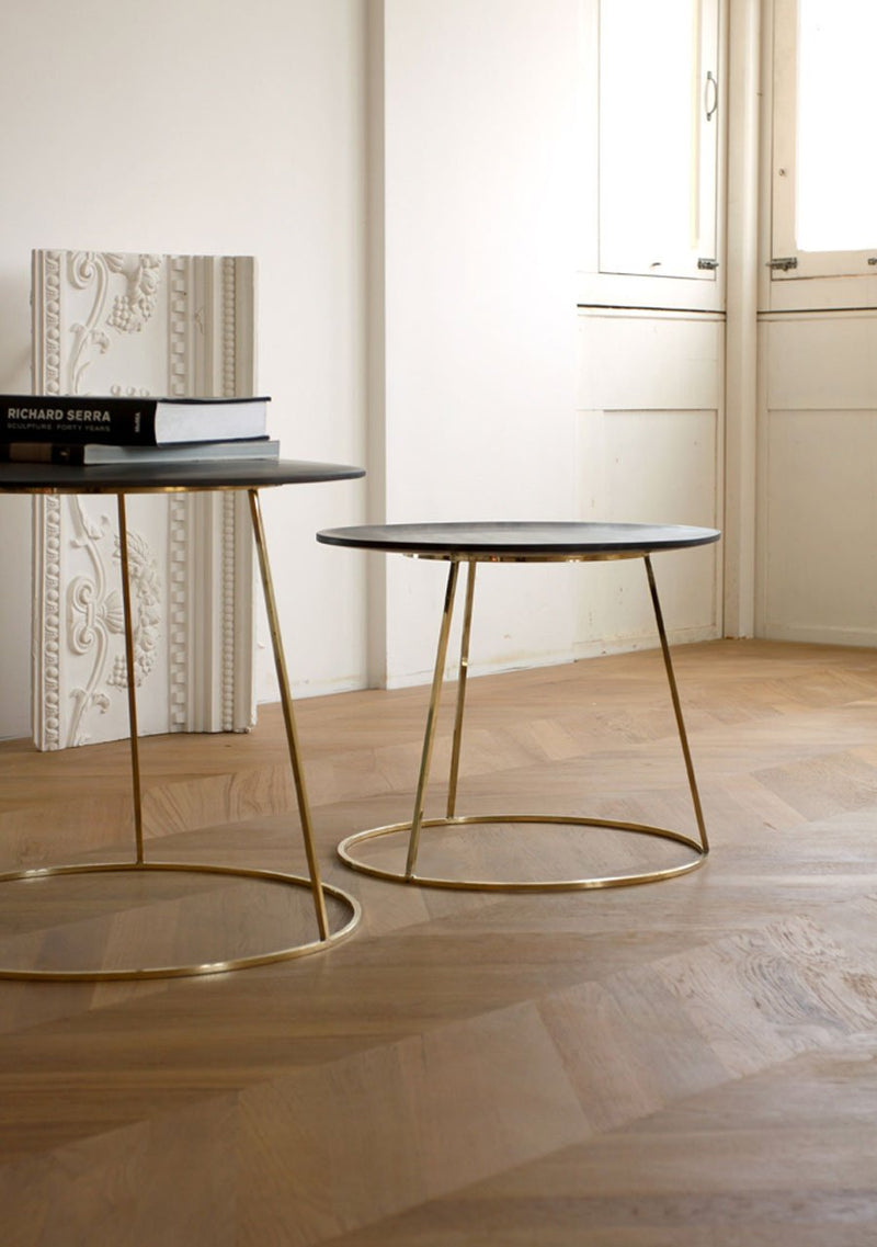 front view two coffee tables elegant brown quartzite