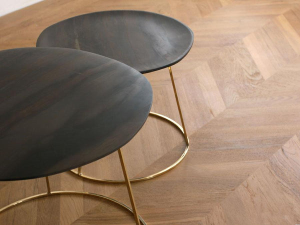 two coffee tables elegant brown quartzite