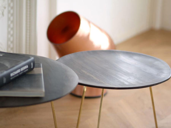 two coffee tables with two books on top elegant brown quartzite