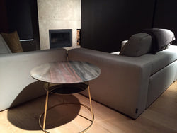 Hand Carved Out of Elegant Brown Quartzite  Solid Brass Frame