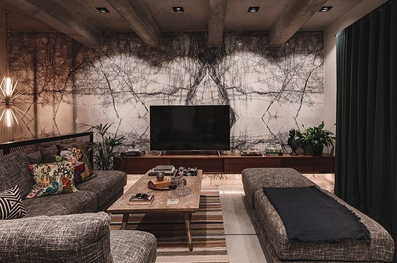 lilac marble wall cladding living room home elegant natural stone malta