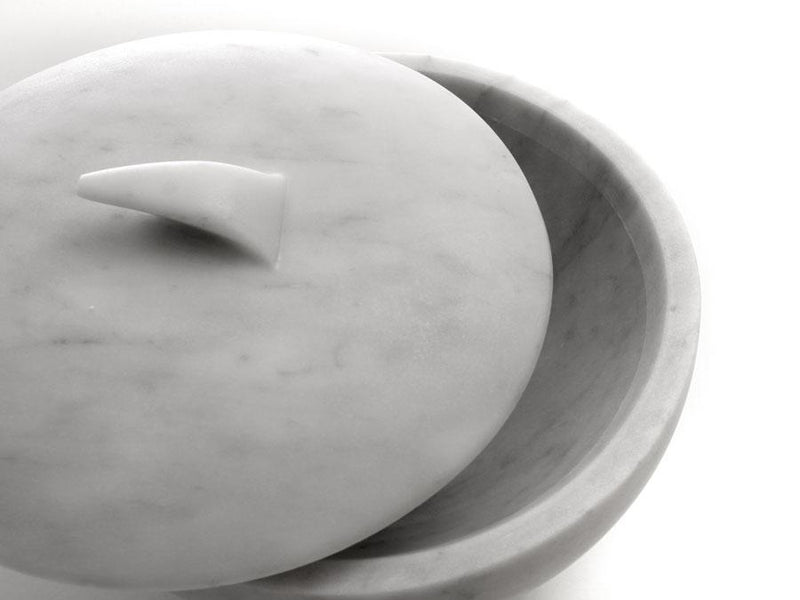 bianco carrara lid on top of bowl