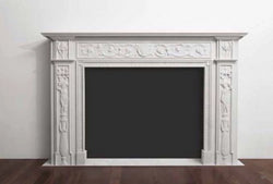 aqua bianca marble mantel