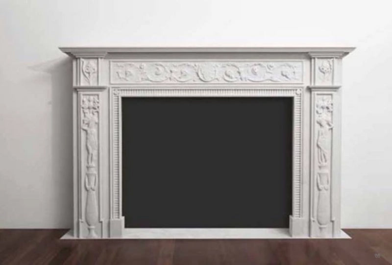 aqua bianca marble mantel