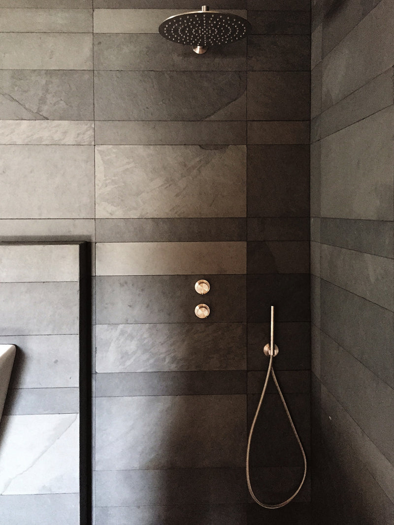 grey slate shower wall cladding malta natural stone RLautier workshop