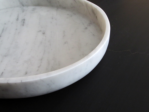centre plate bianco carrara marble object Ombra natural stone workshop Malta