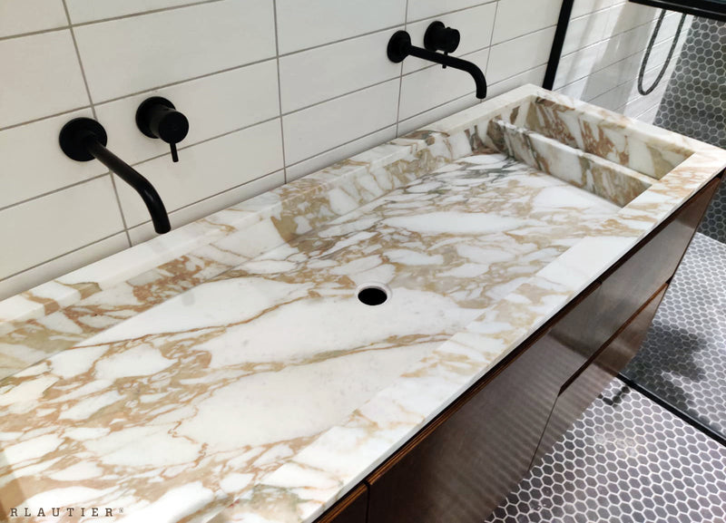 arabescato oro bathroom vanity counter sink stylish basin Malta marble work
