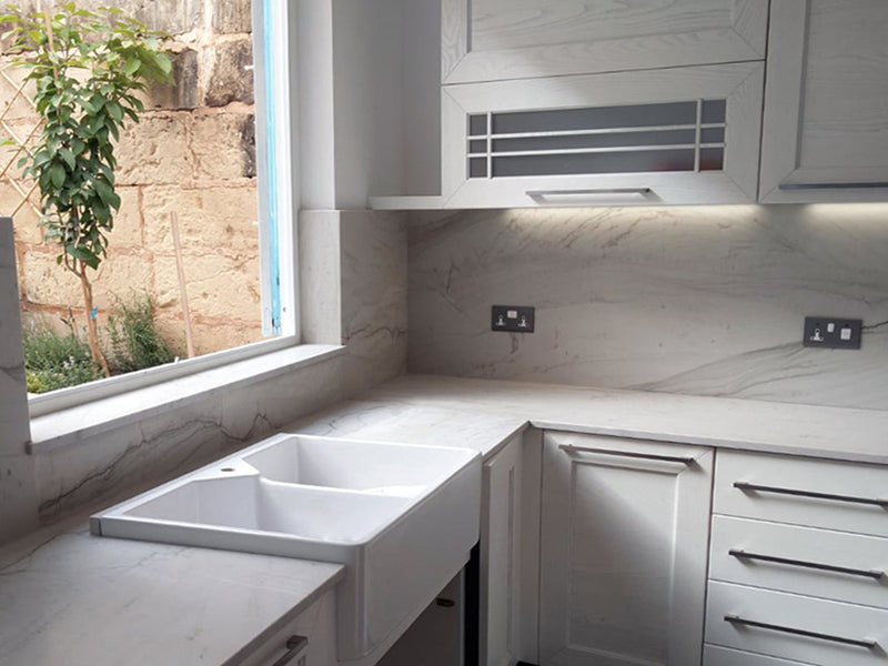 calacatta brazil counter top kitchen backsplash natural stone