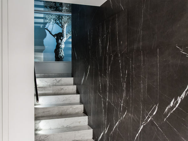 grey stone wall decor home staircase view indoors malta