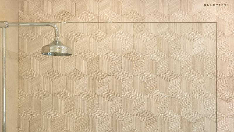limestone persiano silk georgette rhomboid tiles